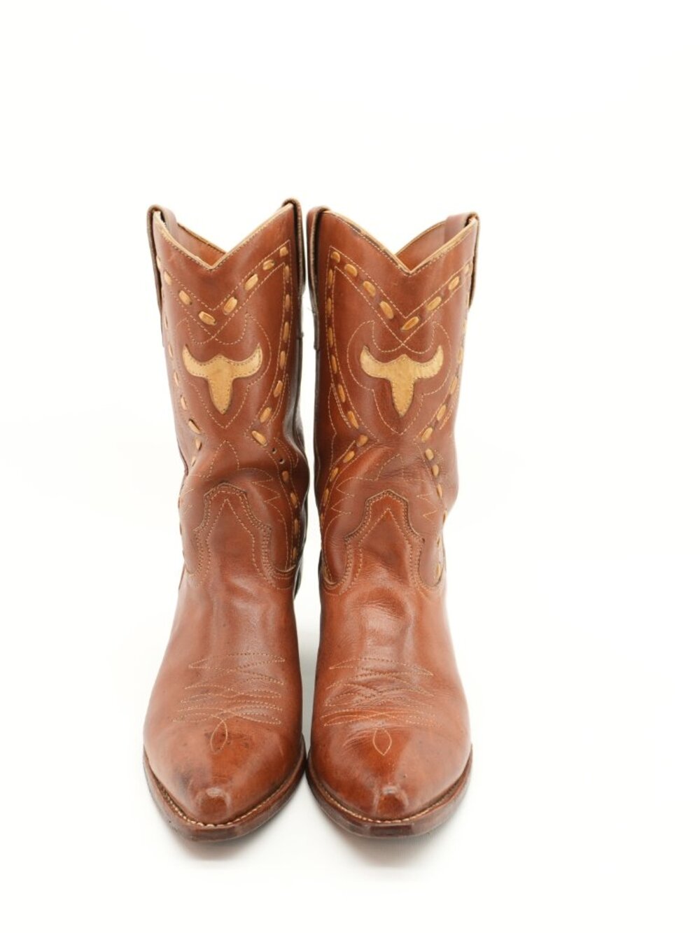 Vintage Leather Cowboy Boots Decorative Western Cowgirl Boots size 10